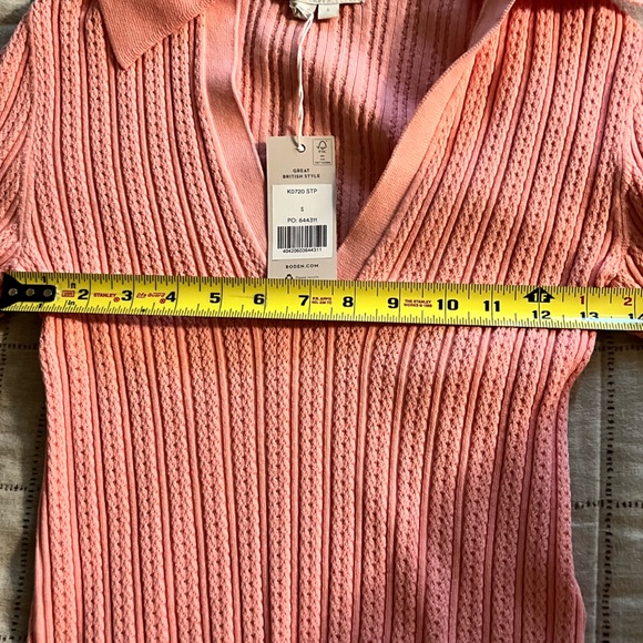 Boden Ribbed Pointelle Collared Top - Picture 3 of 5